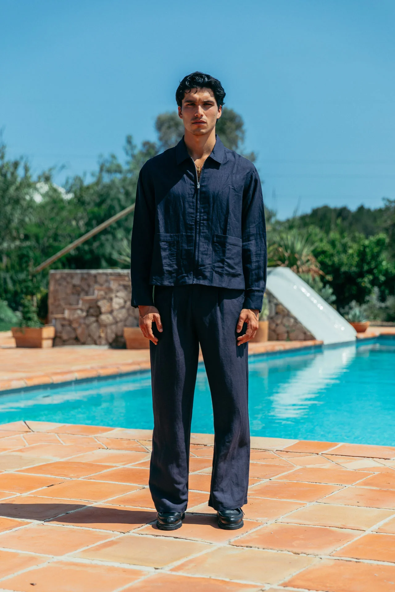 Emile Linen Zip Shirt - Image 3