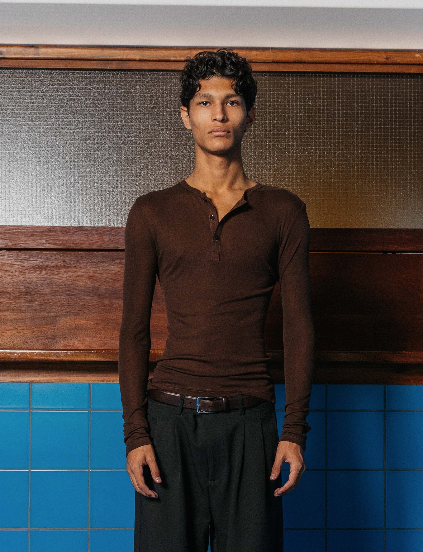 Hugh Tencel Henley, Brown - Image 2