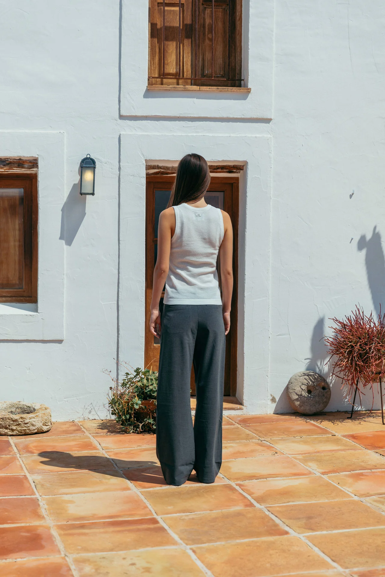Ivan Fitted Knit Tank, White - Image 11