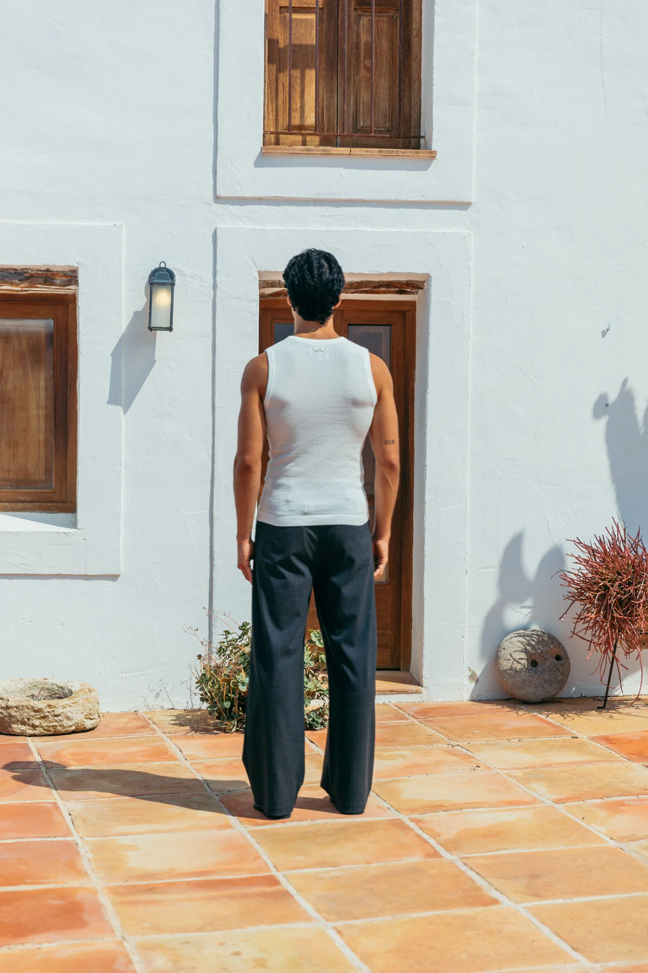 Ivan Fitted Knit Tank, White - Image 5
