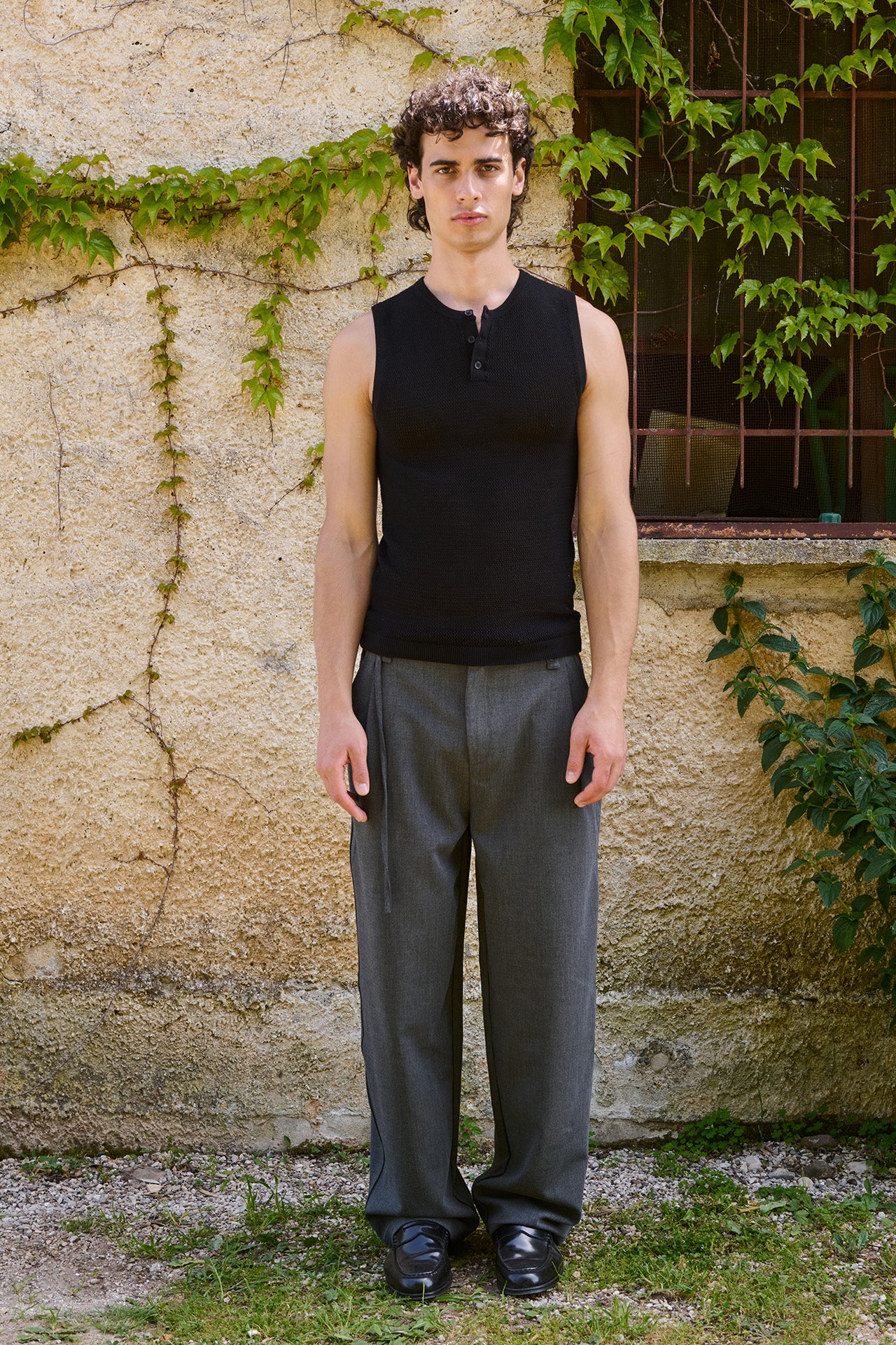 Ivan Fitted Knit Tank, Black - Image 3
