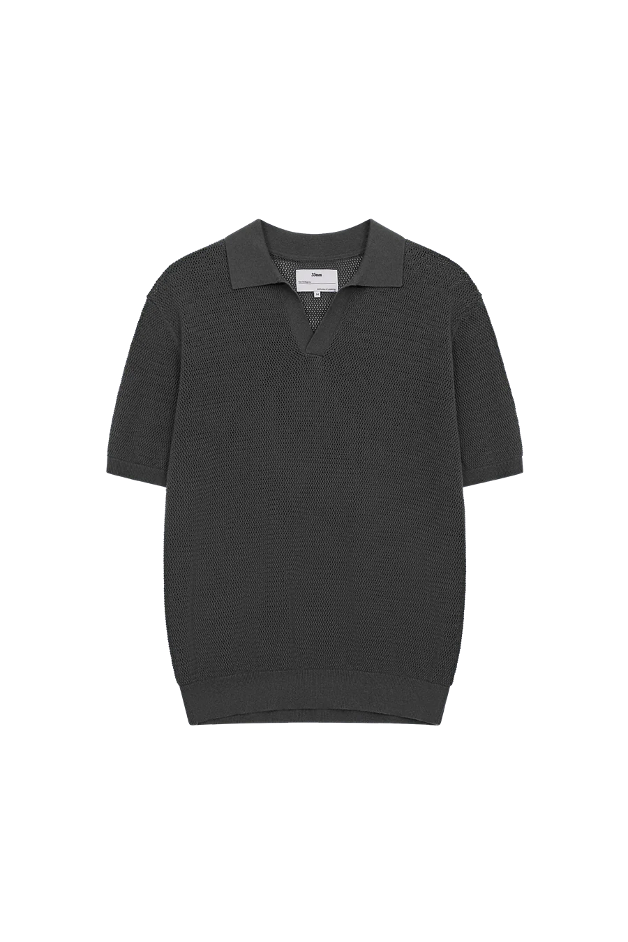 James Open Knit Polo, Grey
