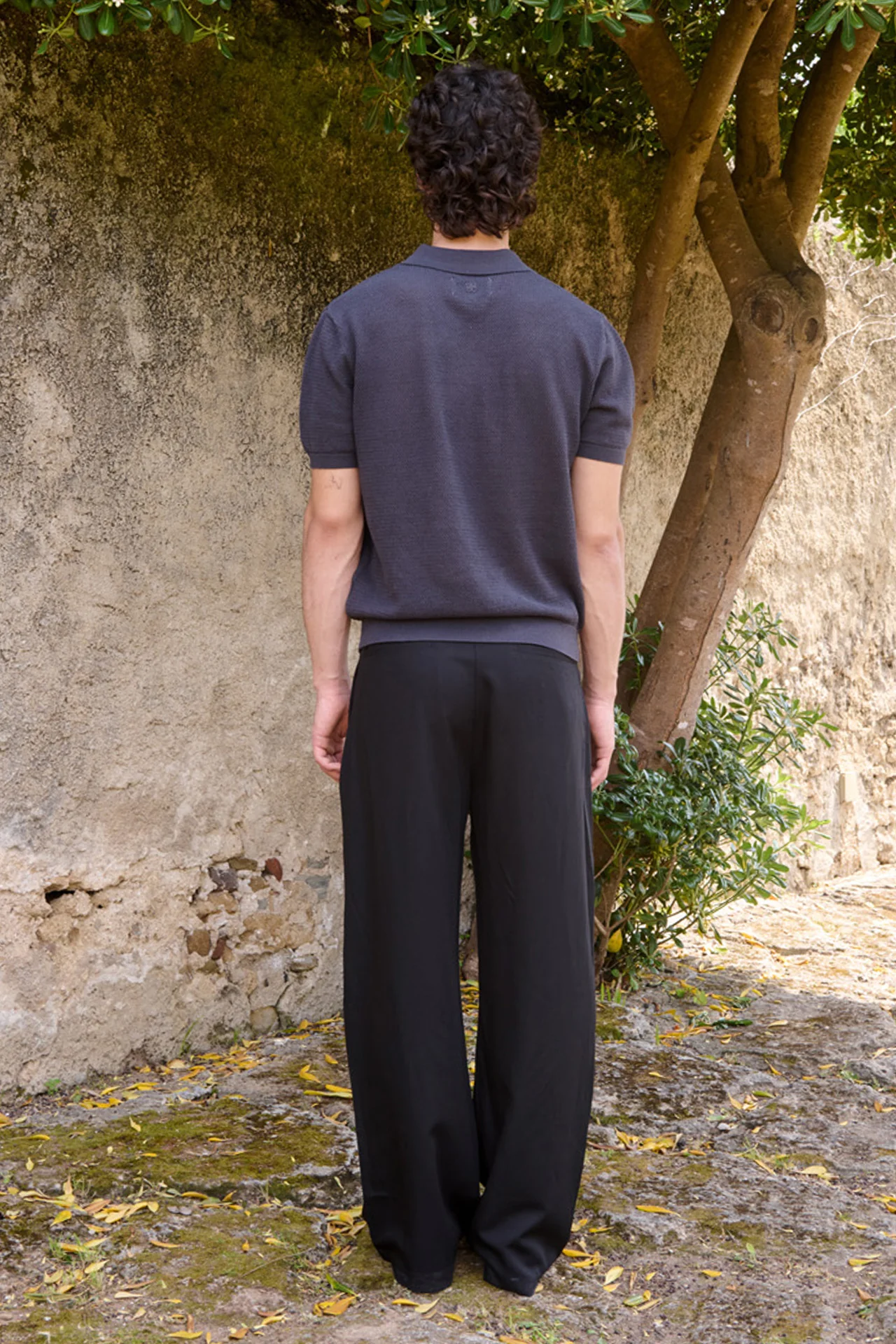 James Open Knit Polo, Grey - Image 5