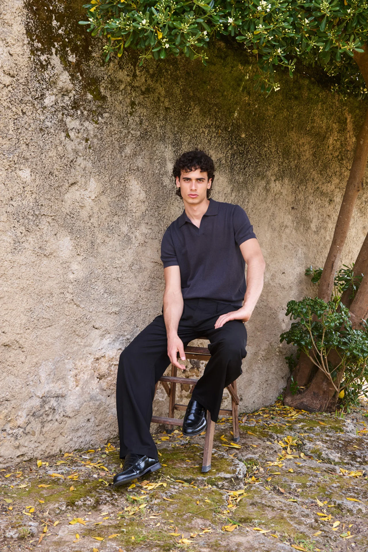 James Open Knit Polo, Grey - Image 7