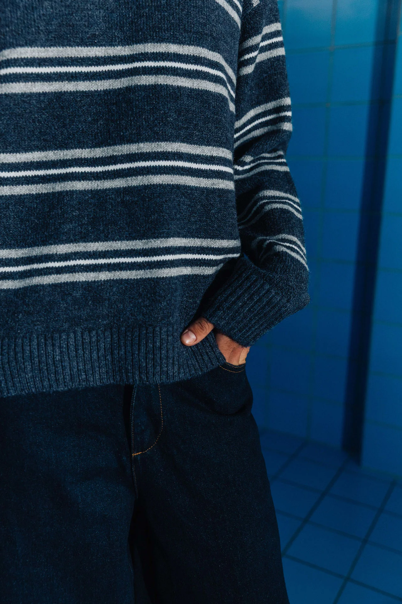 Myles Polo Knit, Navy - Image 10