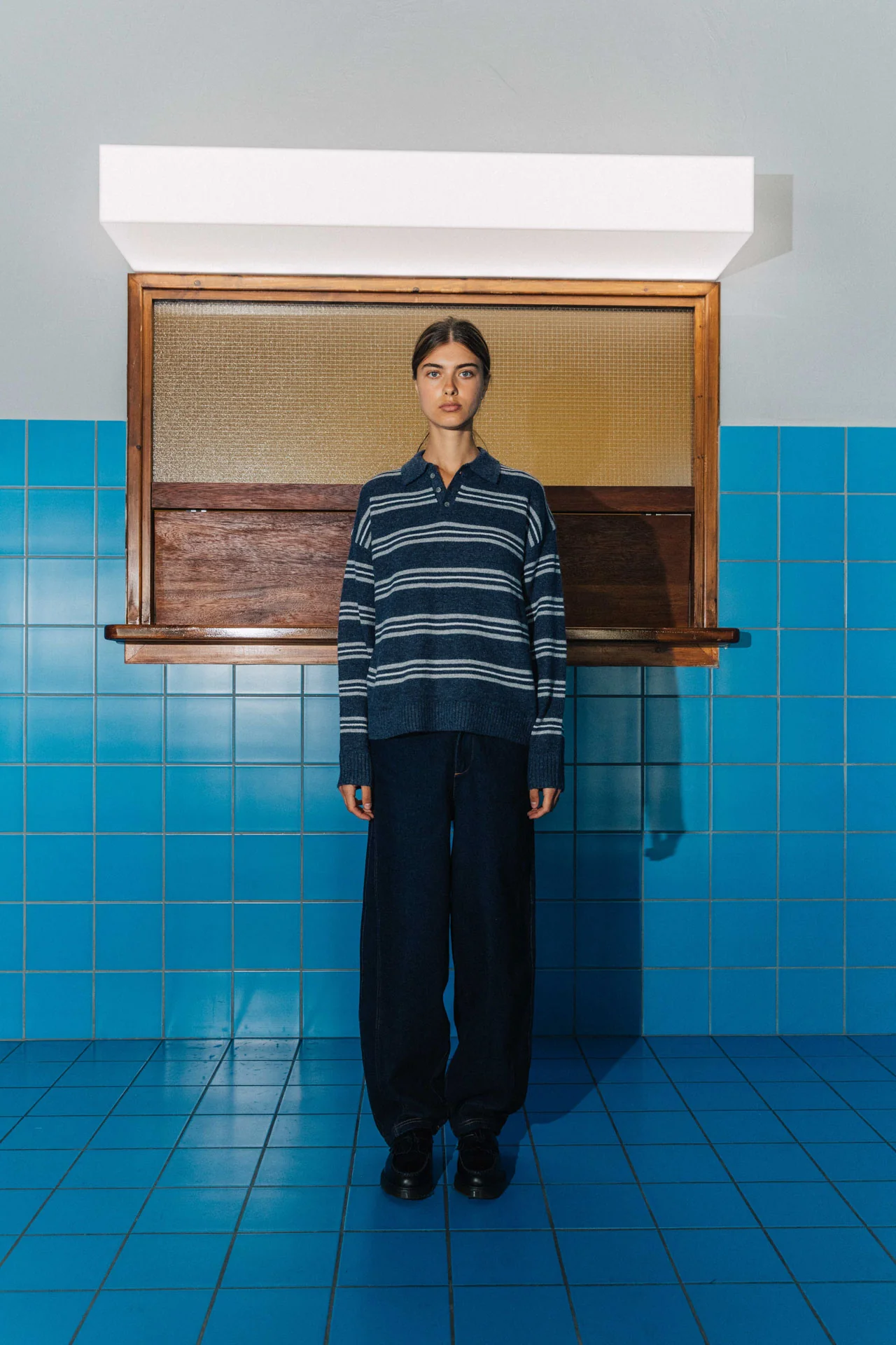 Myles Polo Knit, Navy - Image 9