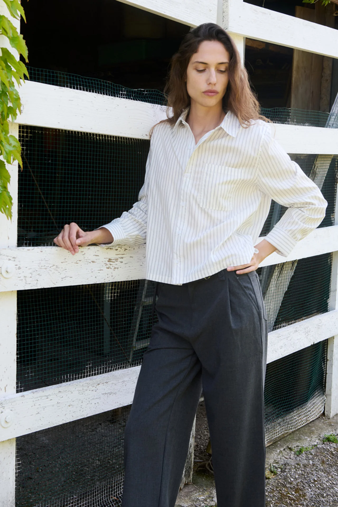 Nika Shirt, White Stripe - Image 12