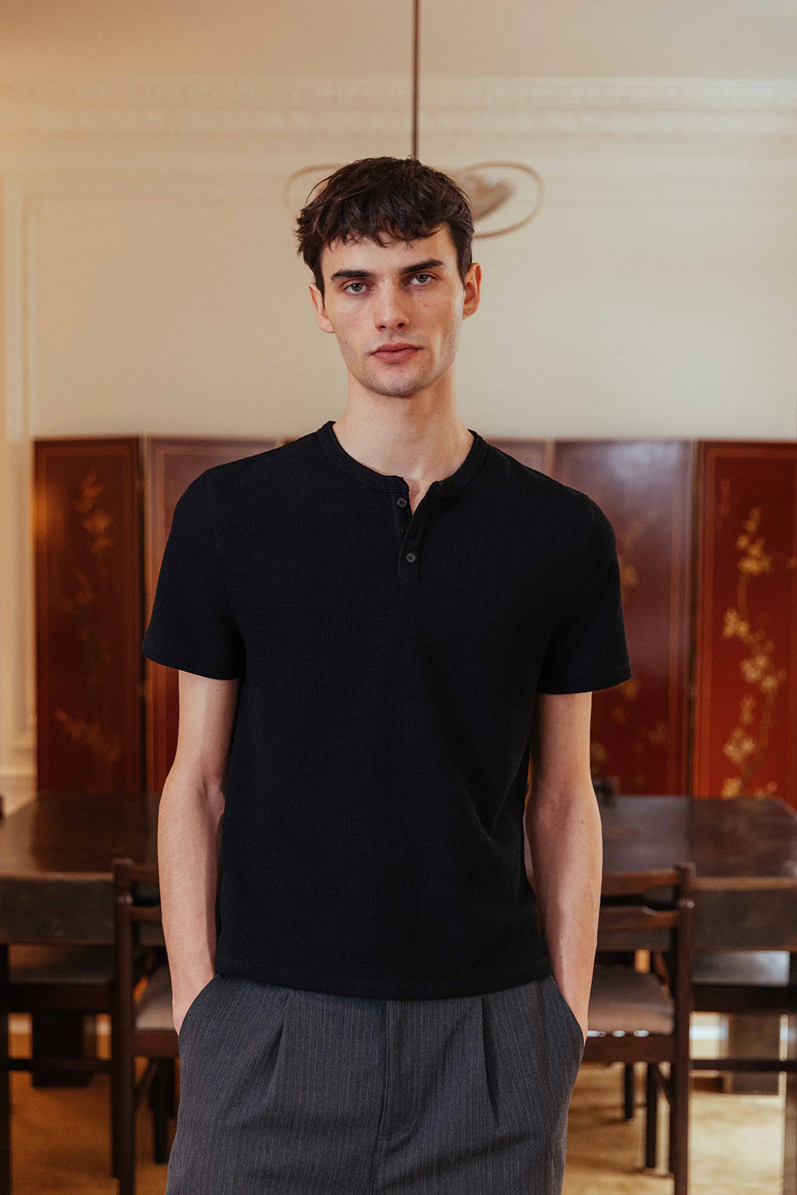 Nils Henley T-Shirt, Black - Image 2